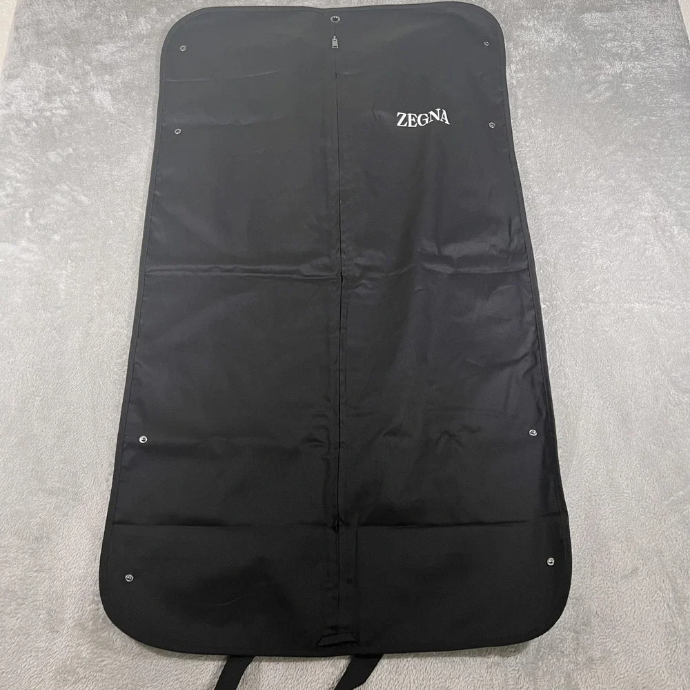 ZEGNA Suit Garment Bag Black Foldable Travel Zipper Suit‎ Carrier Handles Logo